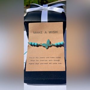 BOGO FREE Turquoise Butterfly 🦋 Beaded Adjustable String Bracelet.